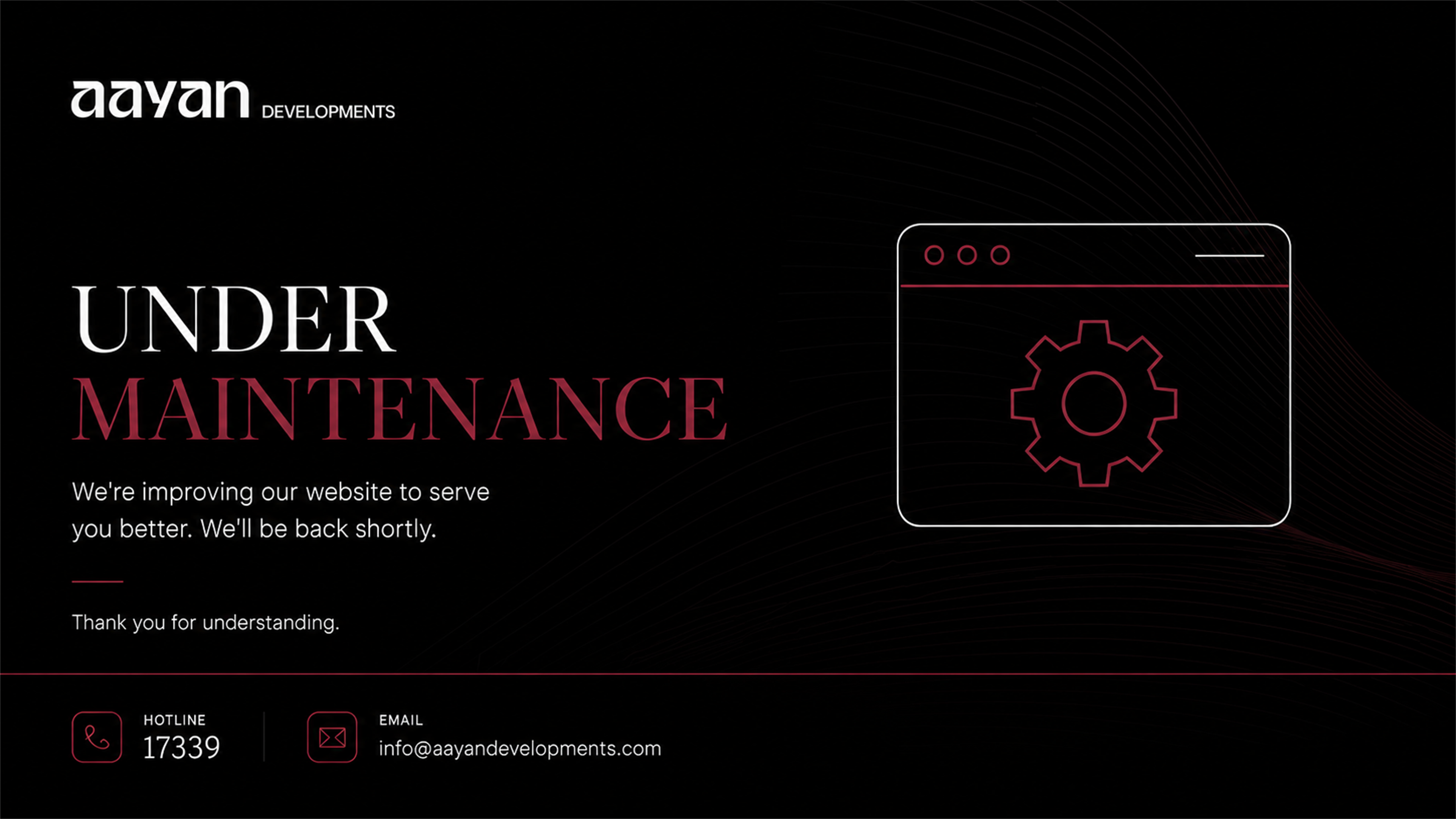 Aayan Developments website is under maintenance. We will be back shortly. Hotline 17339. Email info@aayandevelopments.com.